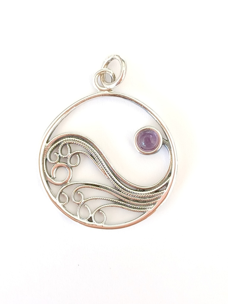 Colgante Olas Piedra Amatista