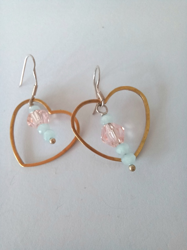 Aros corazón dorado