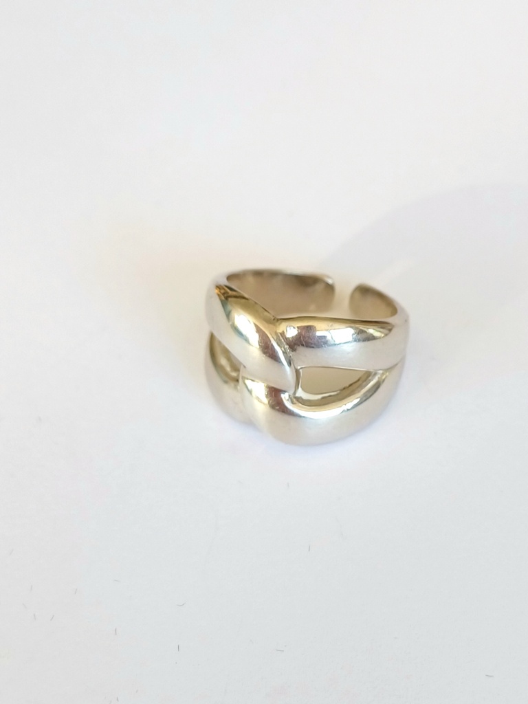 Anillo eslabon plata grueso 