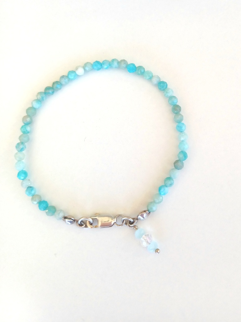 Pulsera piedras celeste plata