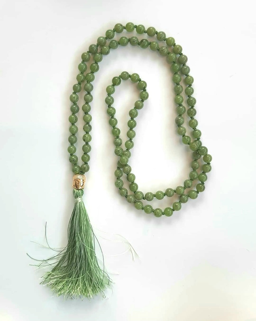 Collar japa mala  jade