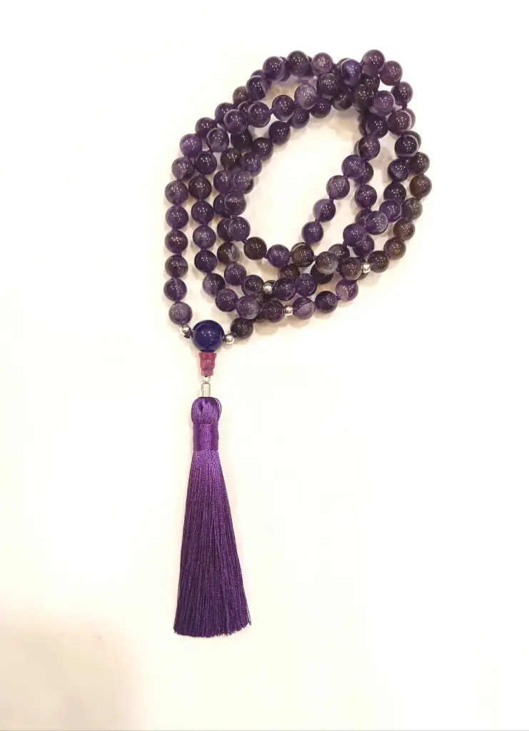 Japa Mala Amatista y plata 