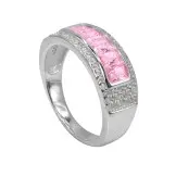 [N000005] Anillo de Plata circones rosa