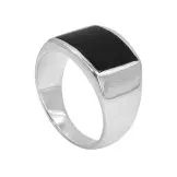 [N000014] Anillo de Plata Sello Ónix