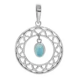 [N000068] Colgante Medallón Piedra Calcedonia