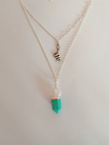 [N000090] Collar Péndulo Piedra Turquesa