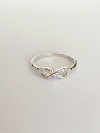 [N000111] Anillo infinito circones plata 
