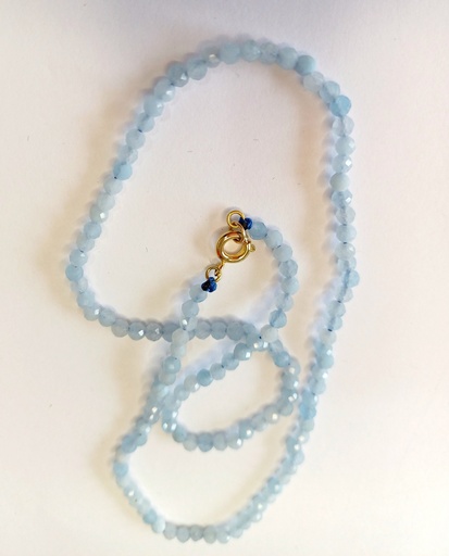 [N000114] Collar aguamarina cierre goldfilled 