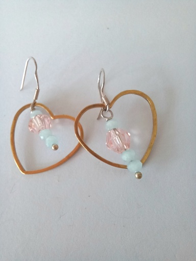 [N000125] Aros corazón dorado