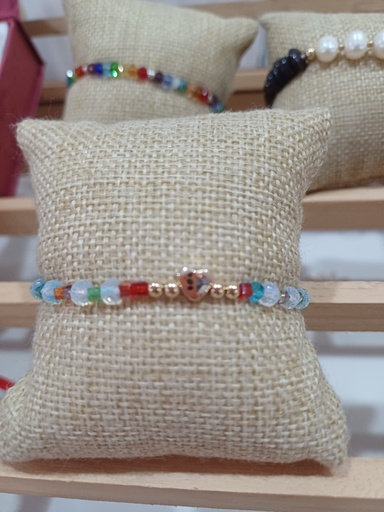 [N000151] Pulsera corazon goldfilled cristales 