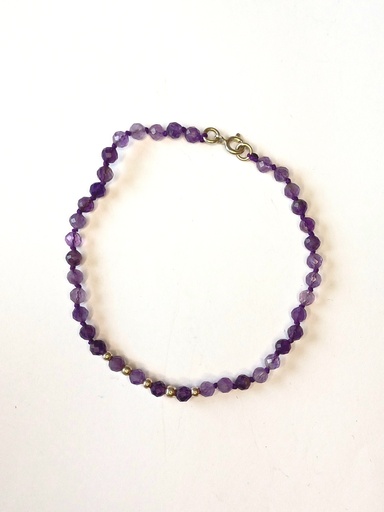 [N000155] Tobillera amatista plata  