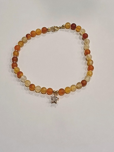 [N000157] Tobillera ágatas estrellita