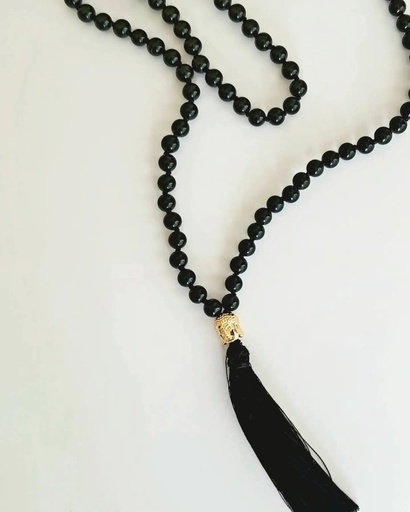 [N000167] Collar japa mala  ónix 