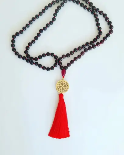 [N000168] Collar japa mala granate