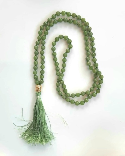 [N000177] Collar japa mala  jade