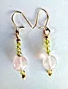 [N000187] Aros peridoto y cuarzo rosa
